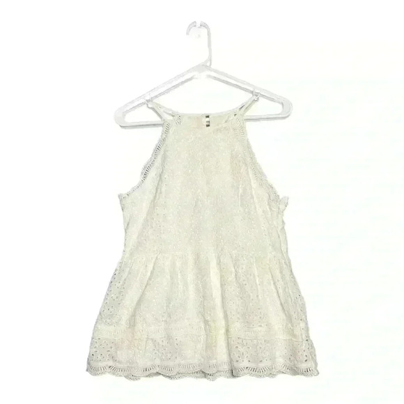 Doe and Rae White Eyelet Lace Tank Top Boutique Sleeveless Shirt
Womens Small - Picture 1 of 8